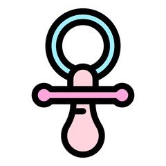 Sticker - Nipple icon. Outline nipple vector icon color flat isolated