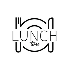 Wall Mural - Lunch time with creatif font design.	