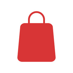 Canvas Print - Shopping bag vector icon. Red symbol