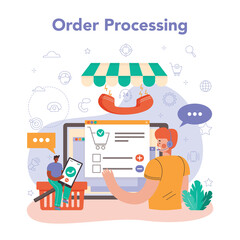 Wall Mural - call center or technical support concept. idea of a customer service