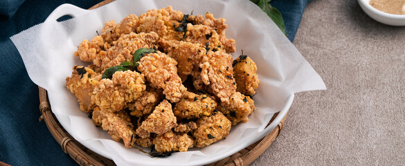 Wall Mural - Delicious fried popcorn chicken in Taiwan.