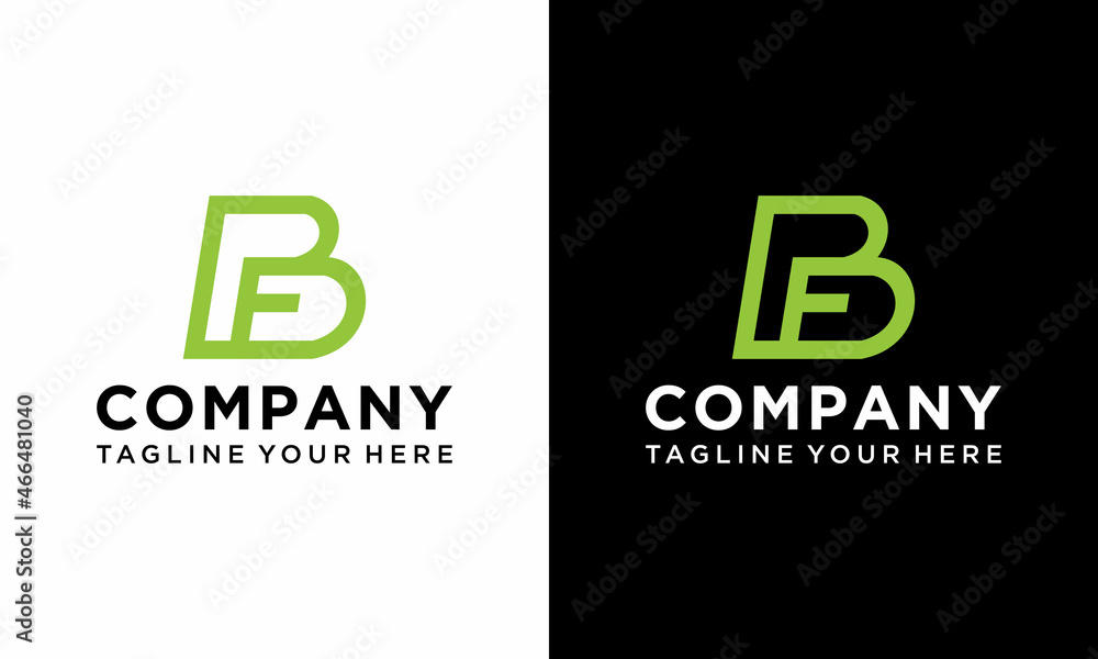 Letter BF logo design vector template on a black and white background ...