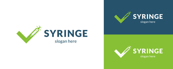 Wall Mural - Trendy syringe logo