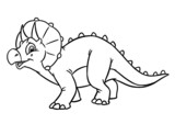 Fototapeta Dinusie - Herbivorous dinosaur Triceratops illustration cartoon coloring