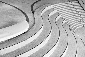 Aufkleber - Stairway of modern architecture. Building abstract background