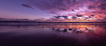 Purple Sunset Over The Sea