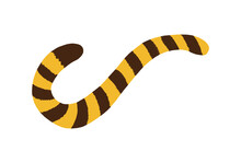 トラ・猫のしっぽ - 手書きのかわいい虎柄の尾：2022年・寅年の素材 - 黄色