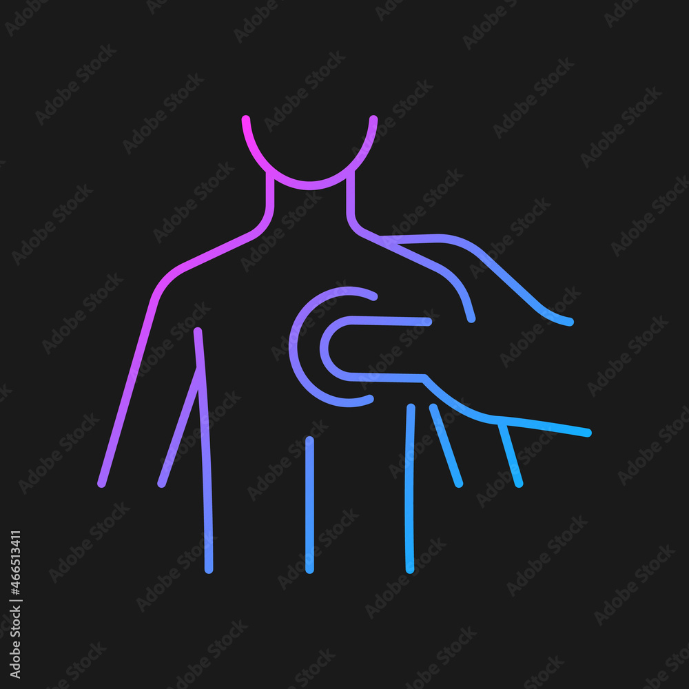Trigger points massage gradient vector icon for dark theme. Increase ...
