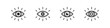 Eye icon vector set. Eyesight vision sign. Eye modern symbol isolated on white background.