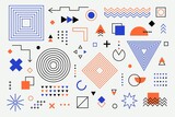 Memphis geometric shapes. Set of retro abstract elements, modern hipster figures 80s 90s style. Vector illustration