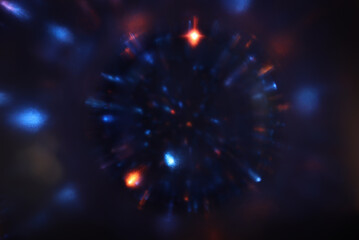 background of abstract glitter lights. gold, blue and black. de focused
