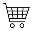 © Kasya_2k - Shopping carts flat line icon. Outline sign for mobile concept and web design, store