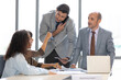 © offsuperphoto - furious businesspeople arguing strongly, having disagreement and conflict for works on the table in conference room