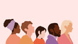 People of different cultures. Cultural and racial equality. One rights for all nations. Vector illustration.