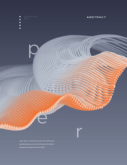 Wall Mural - abstract background with colorful emitted particle line wave. conceptual element design template. mo