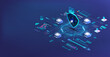 © SergeyBitos - Cybersecurity of data, server, data center or network with blockchain system From attacks by hackers DDoS or viruses. The concept of a database system, servers or internal networks Internet protection
