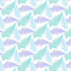 Aufkleber - Seamless pattern with abstract colourful  leaves on transparent background. Christmas, holidays, summer tropical print. Modern exotic design for paper, cover, fabric, interior decor.