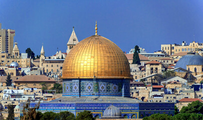 Sticker - The Dome on The Rock at Jerusalem in Israel.
