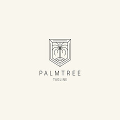 Wall Mural - Palm tree line logo template