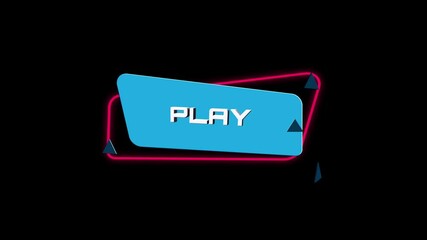 Leinwandbilder - 3d animation text Play on trendy flat geometric banner. Flying and rotating object. 4K Video motion graphic animation.