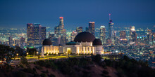 Griffith Observatory And Los Angeles City Skyline At Night