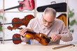 © Elnur - Old male repairman repairing musical instruments at workplace