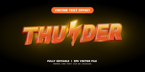 thunder editable vector text effect design