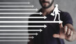 © andranik123 - Male hand touching in arrow. Businessman standing in arrow. Business. Success