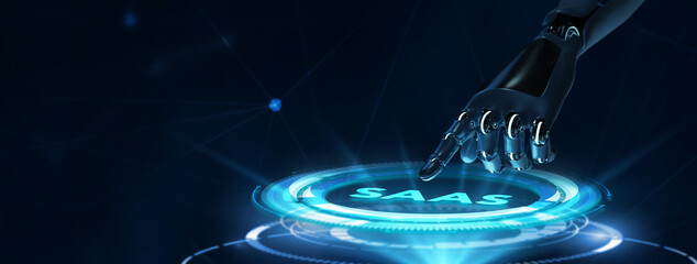 Software as a Service SaaS. Software concept. Business, modern technology, internet and networking concept. 3d illustration