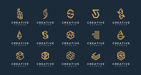 Wall Mural - Collection of logo designs inspired by the letter S