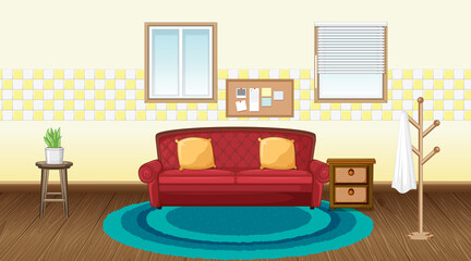 Poster - Living room interior design with furniture