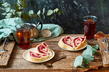 Wall Mural - Cherry roll yeast dough 