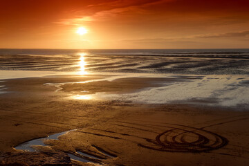 Wall Mural - Sienne river estuary in the Cotentin coast