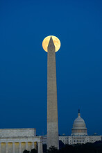 Full Moon Over The Washington Monument