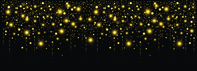 Canvas Print - golden glowing glitter texture on black background. vector illustration eps 10