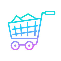Wall Mural - shopping cart icon in gradient style isolated on white background
