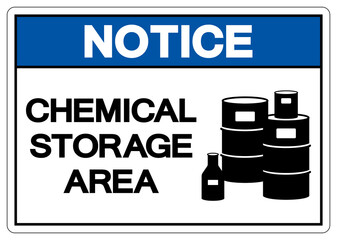 Notice Chemical Storage Area Symbol Sign, Vector Illustration, Isolate On White Background Label .EPS10