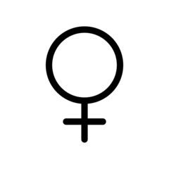 Female gender symbol editable stroke isolated on white background. Vector
