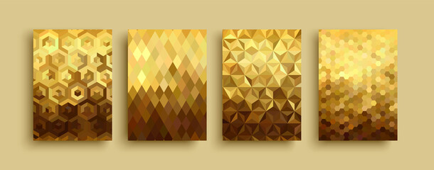 Wall Mural - Luxury gold 3d banner background template set