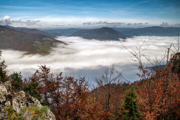 Wall Mural - Inversion in autumn mountains