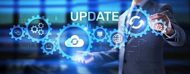 Update software system upgrade download new version internet technology concept.