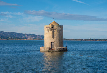 Wall Mural - Monte Argentario (Italy) - A view of the Argentario mount on Tirreno sea, with little towns; in the Grosseto province, Tuscany region. Here in particular Orbetello village.