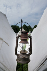 Closeup shot of a kerosene lamp