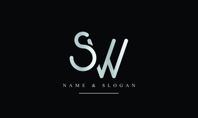 SW, WS, S, W abstract letters logo monogram