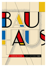 Original Abstract Geometric Bauhaus Inspired Poster Design.