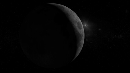 Wall Mural - lunar occultation of venus 3d illustration