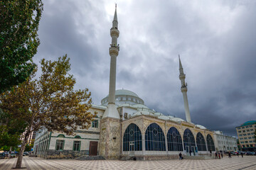 Wall Mural - View of the central Juma Mosque (Yusuf Bey Jami) overcast September day. , Makhachkala