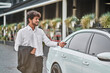 Indian businessman bought a new car at a car dealership