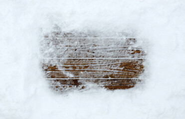 Wall Mural - Winter wood background with snow.