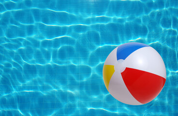 Wall Mural - Swimming pool water and beach ball